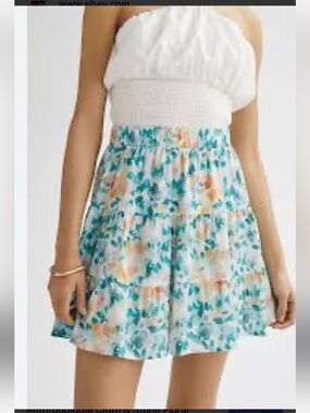 NWT retail $98 size M #Anthropologie Floral Tiered A-Line Mini Skirt